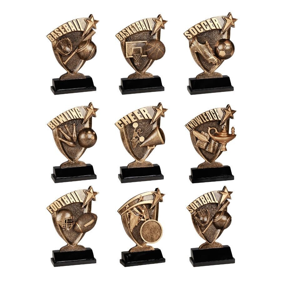 Detailed Gold Resin Trophies in 2 Sizes