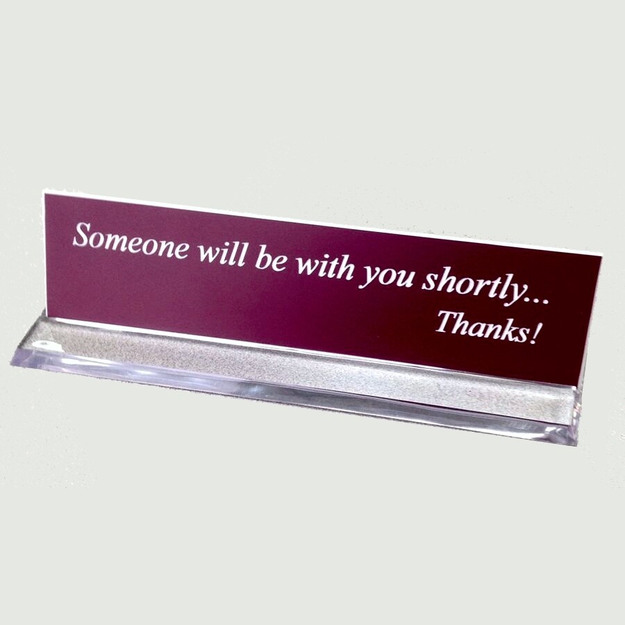 Acrylic Clear or Black Sign Plate Holder With Plate