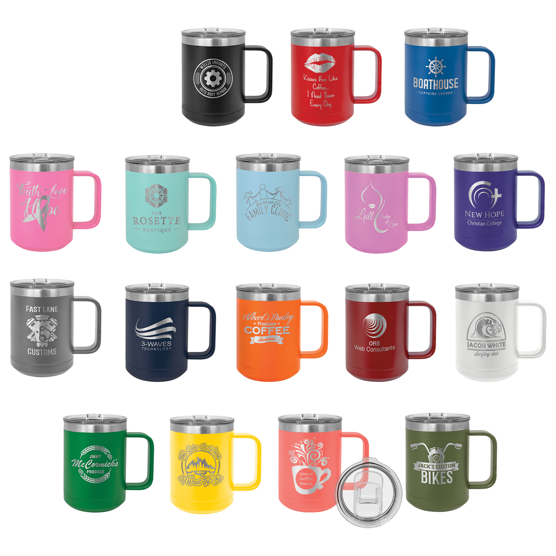Vacuum Insulated Mug with Slider Lid in Many Colors