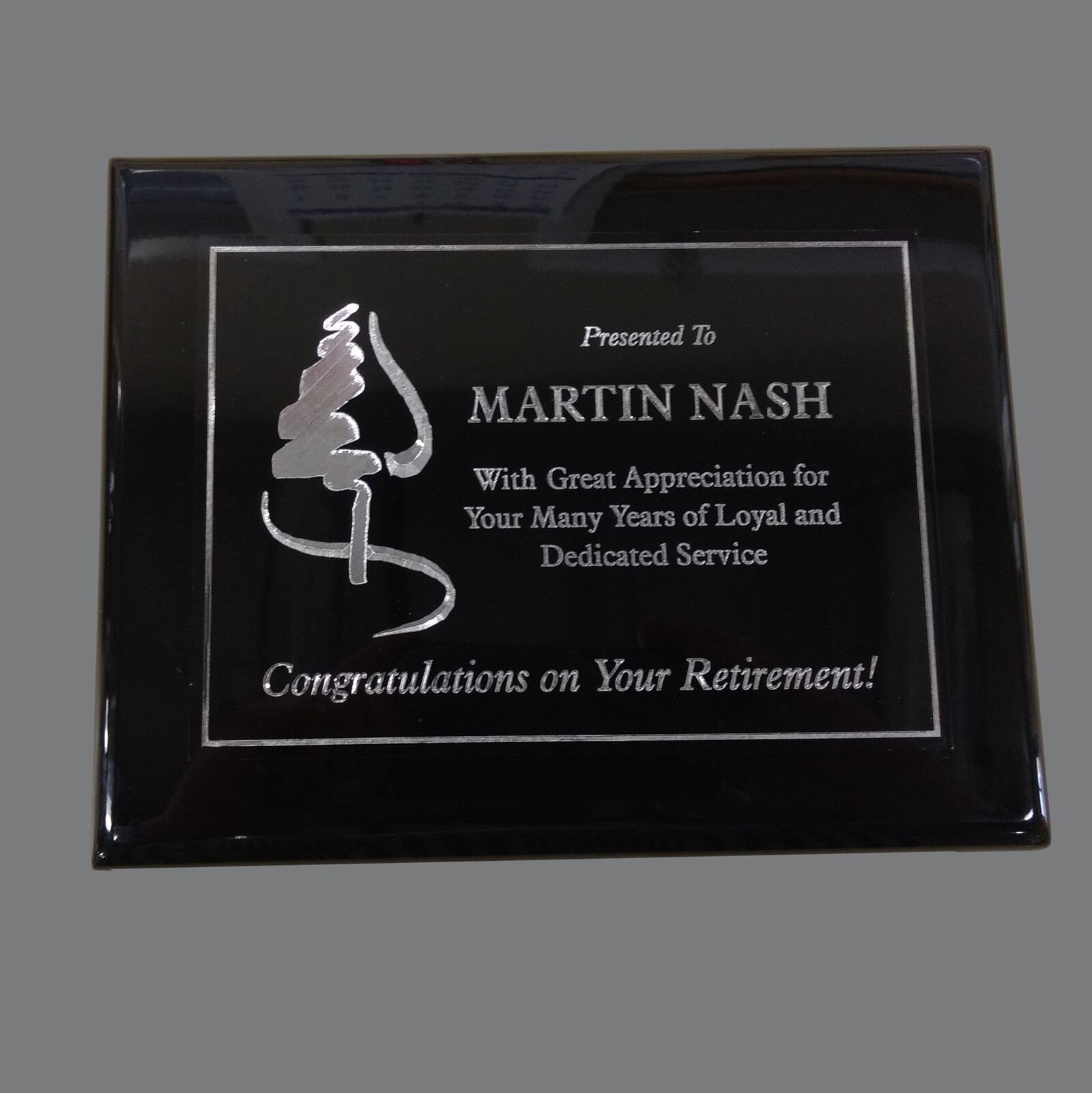 Black Piano Finish Award Plaque With Black Matte Aluminum Plate In 5 Sizes