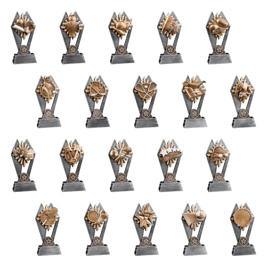 Nicely Detailed Weighted Plastic Trophies in 2 sizes and 20 (!) Styles