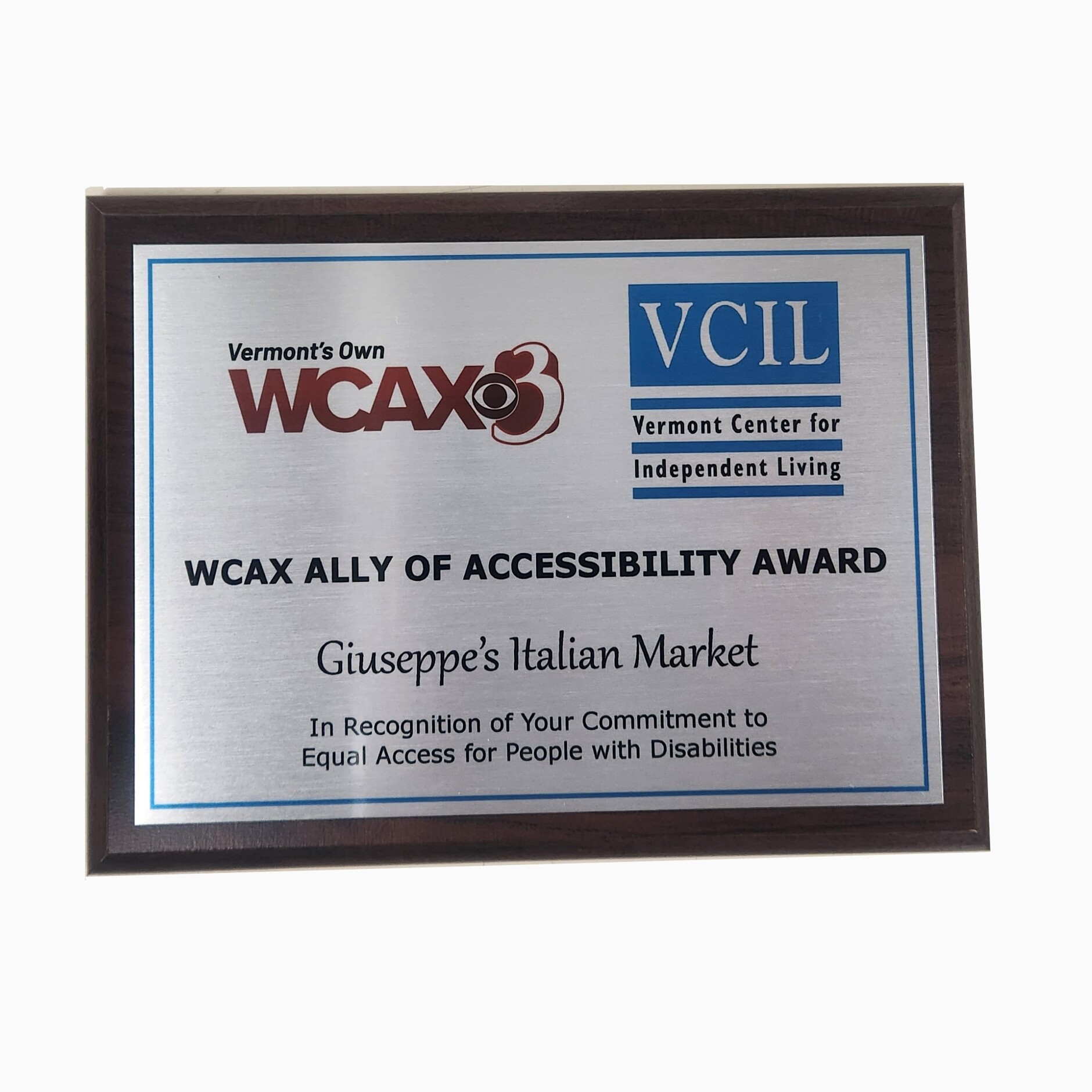Full Color Vinyl Award Plaque With Silver Plate In 9 Sizes