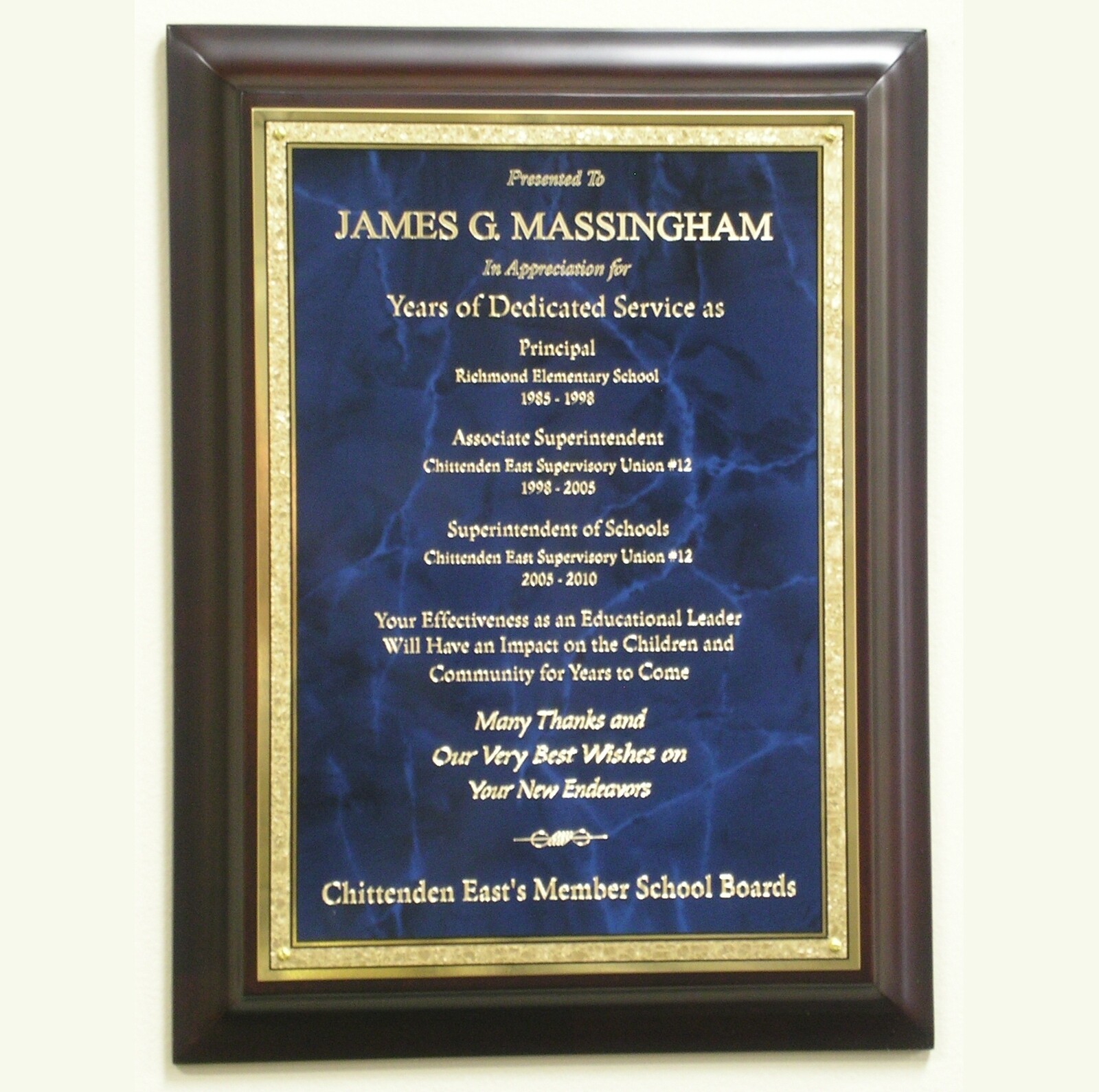 Cherry Finish Award Plaque In 3 Sizes