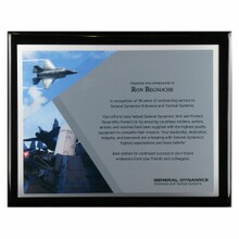 Black piano finish plaque with full olor sublimation