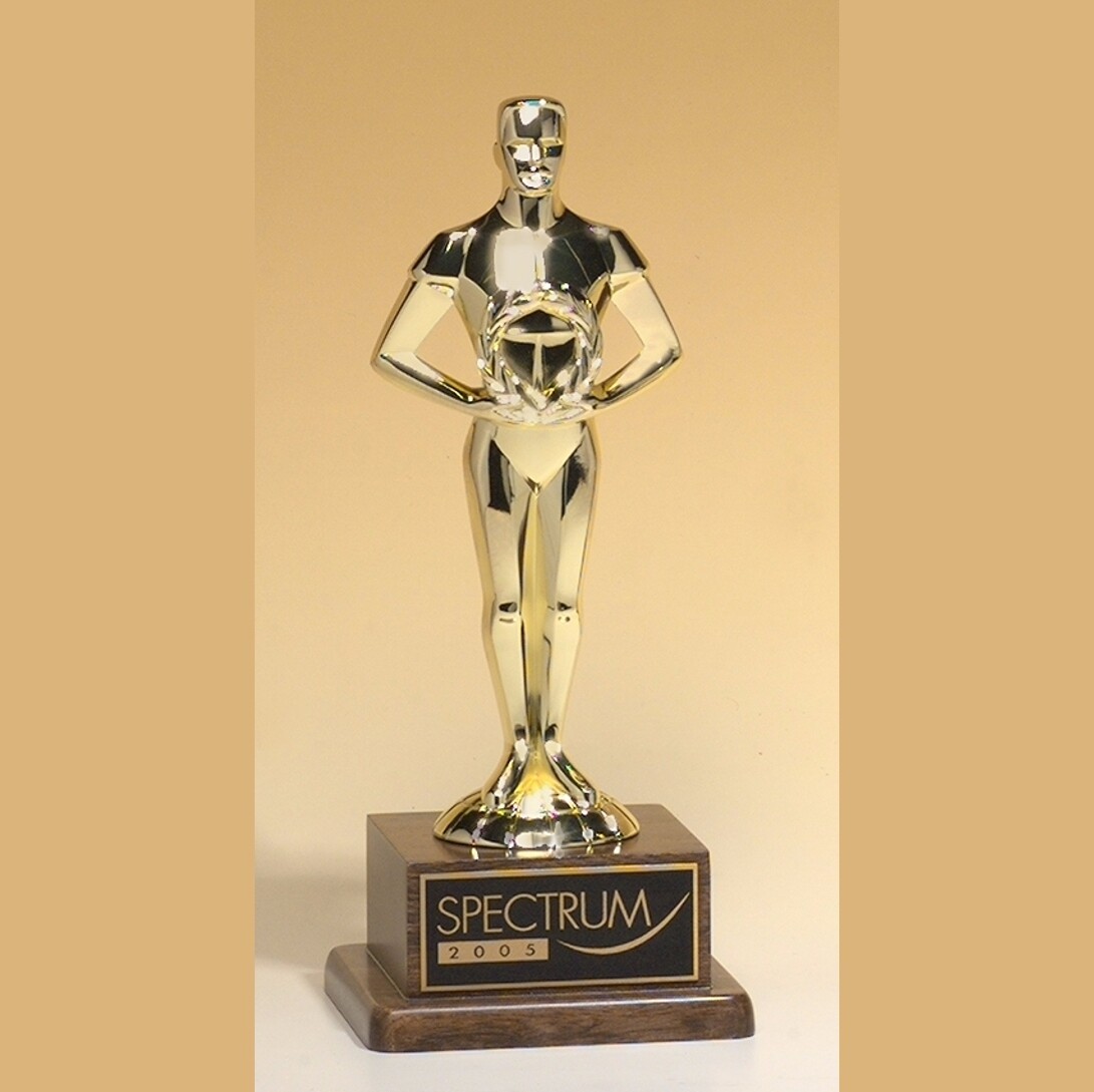 cast metal achievement trophy 7.25 with standard engraving