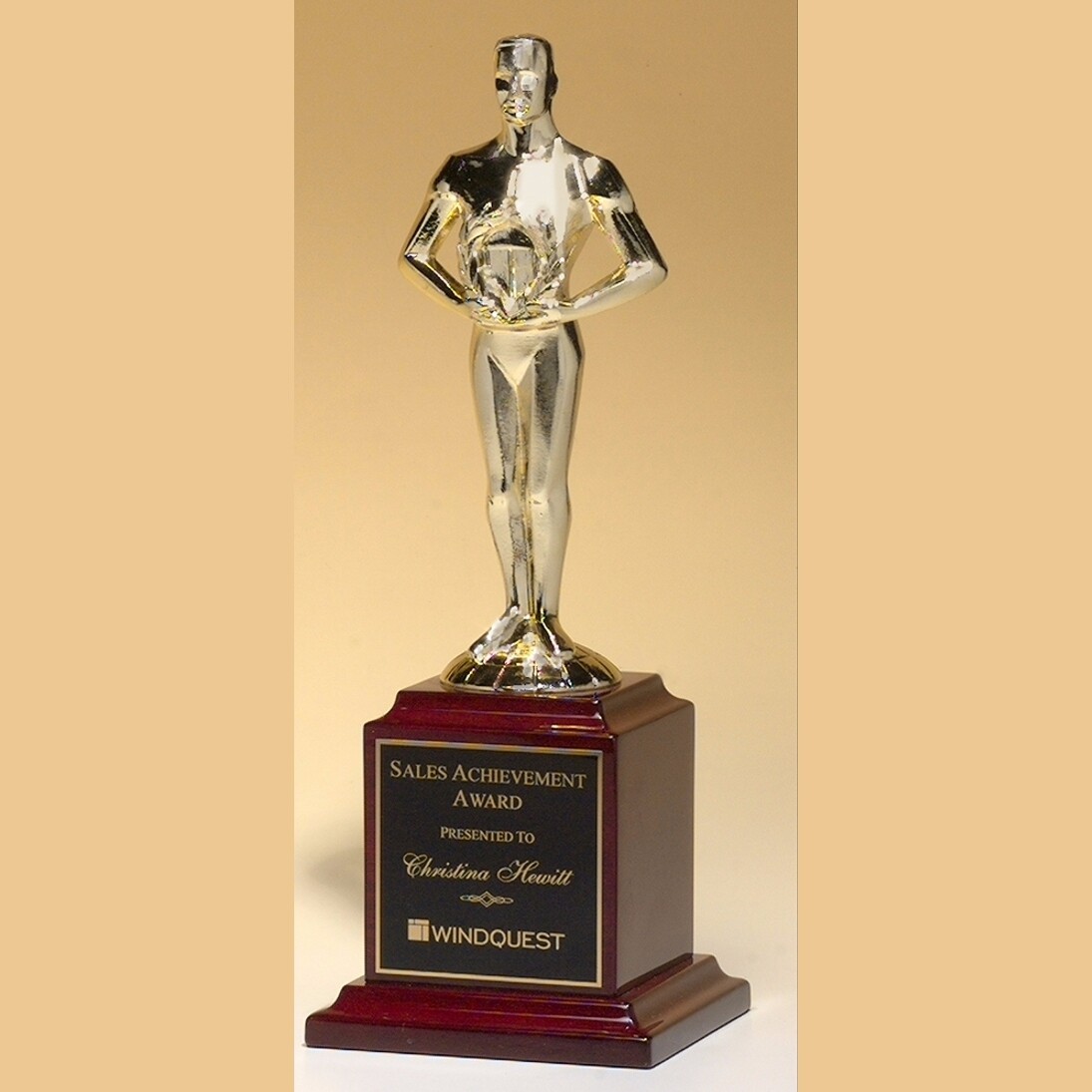 cast metal achievement trophy small with standard engraving