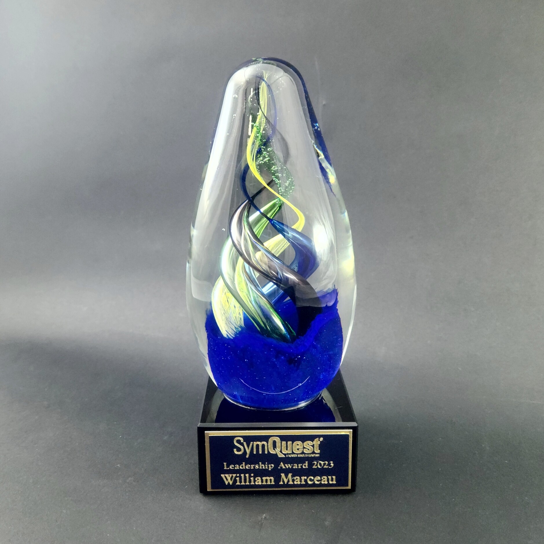Art Glass Egg Shaped Award