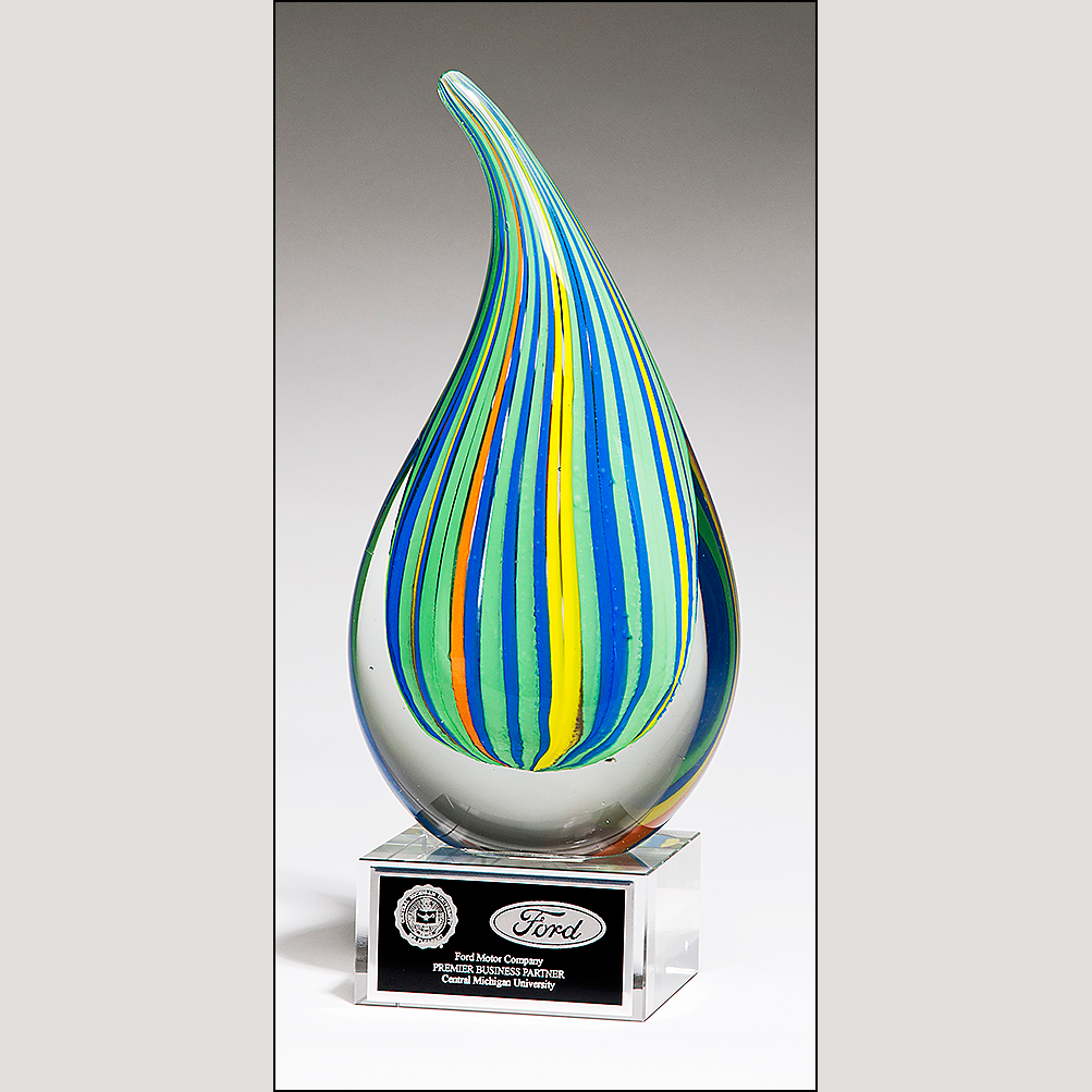 Brilliantly colored art glass