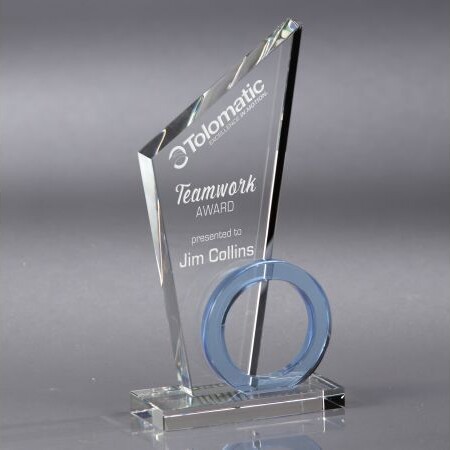 Crystal Arrow Award with Green or Blue Accent