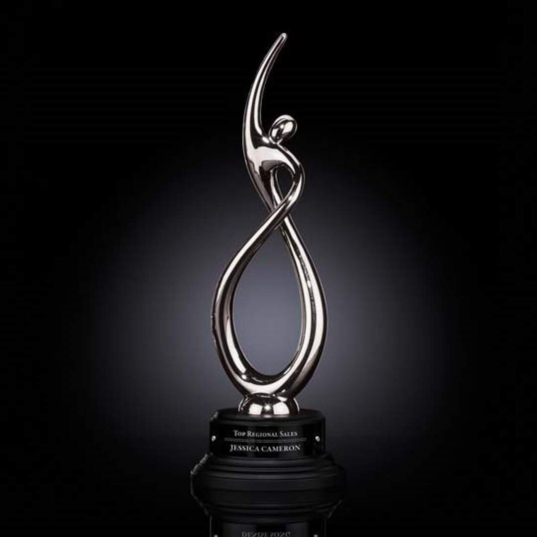 Gold or Silver Infinity Award with Ebony Base