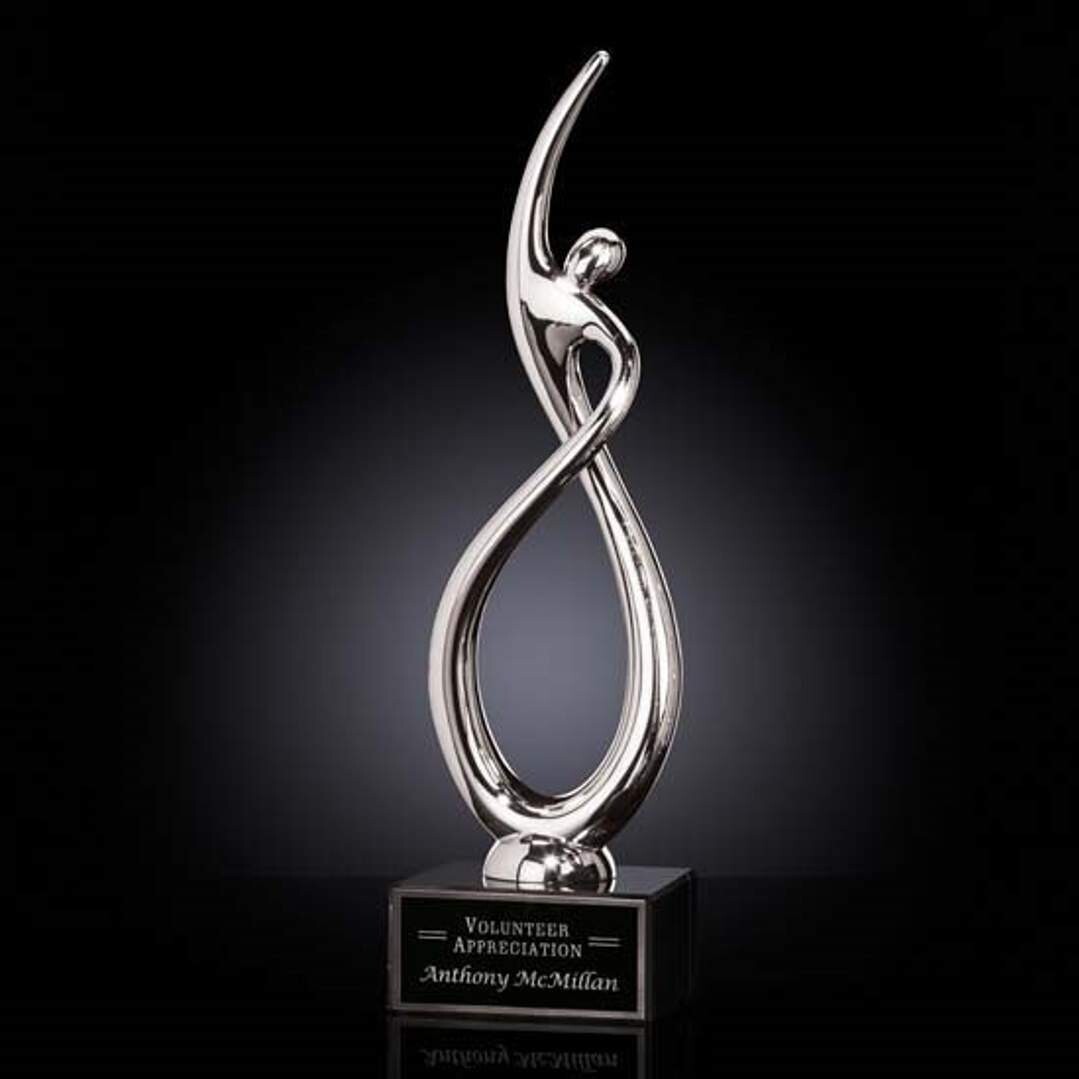 Gold or Silver Infinity Award with Marble Base