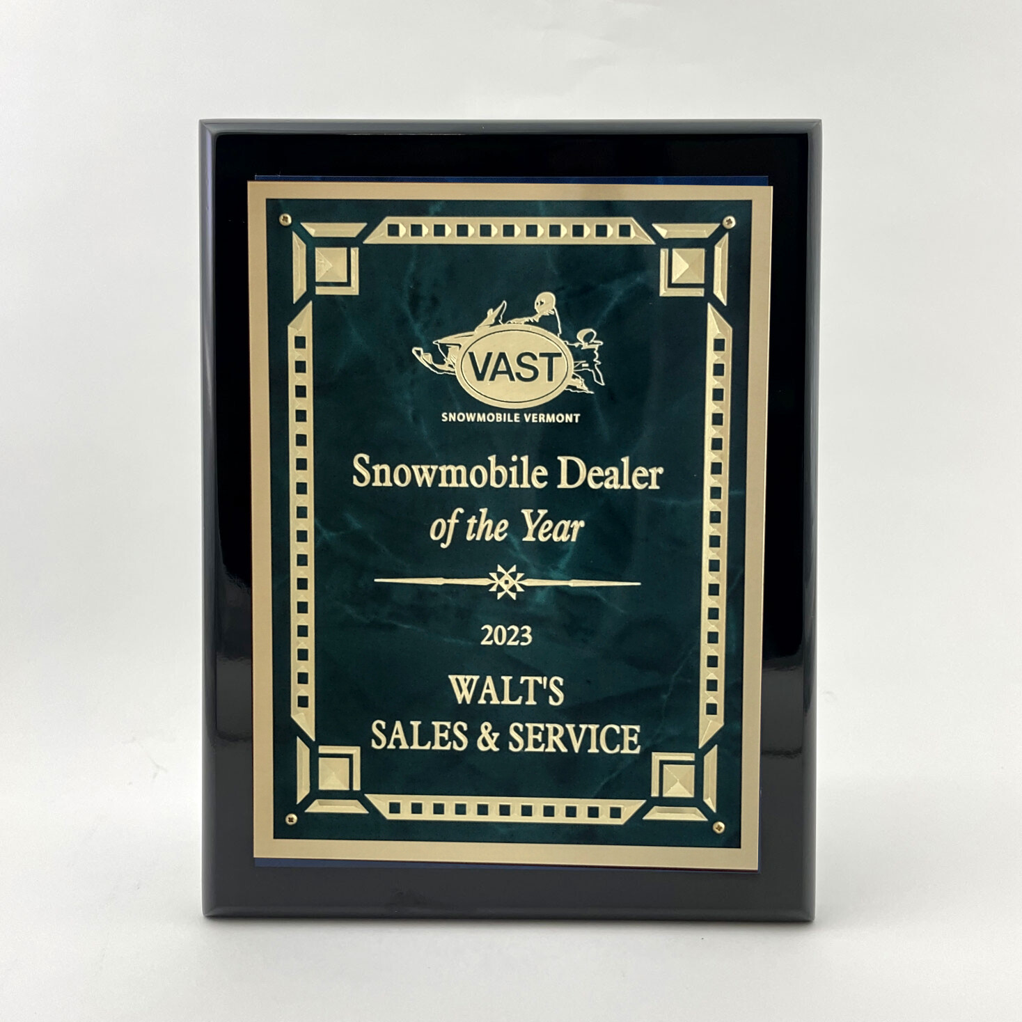 Black Piano Finish Plaque With Blue Marbled Plate In 5 Sizes