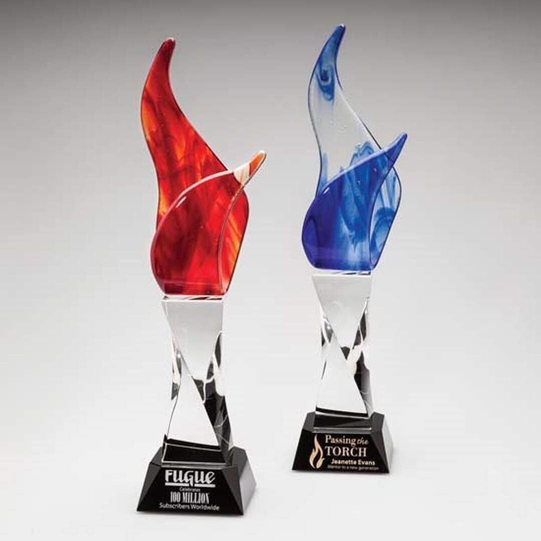 Flare Crystal Award in Blue or Red