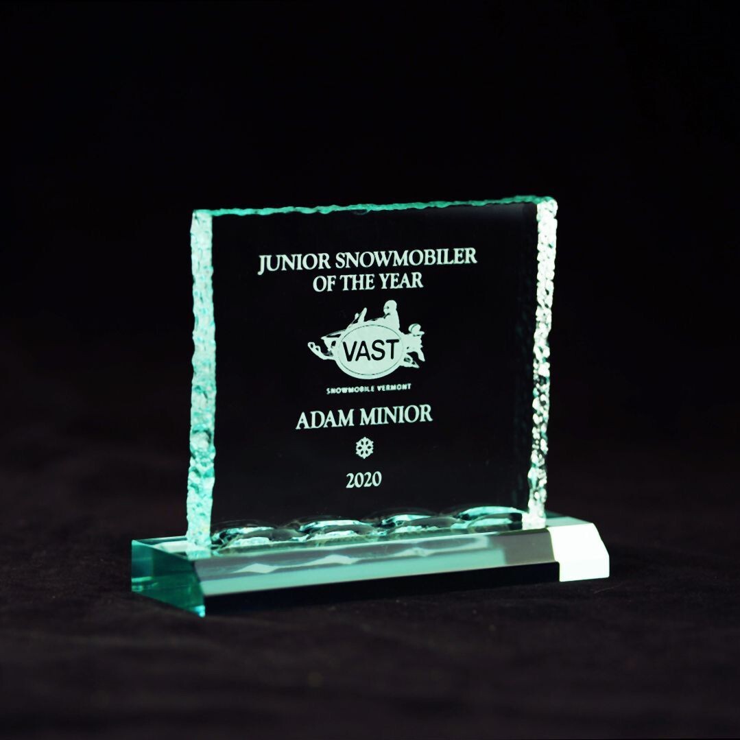 jade acrylic crushed ice 5.5 x 4.5 award with standard engraving