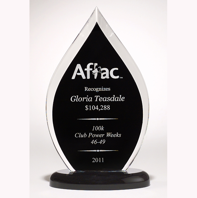 black and clear acrylic award