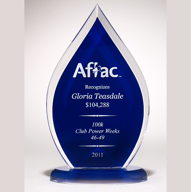 Aflac acrylic award