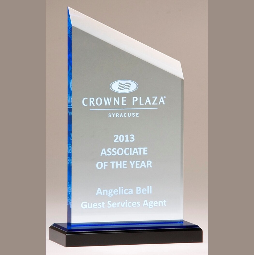acrylic slanted top award 4.5 x 6.5 with standard engraving