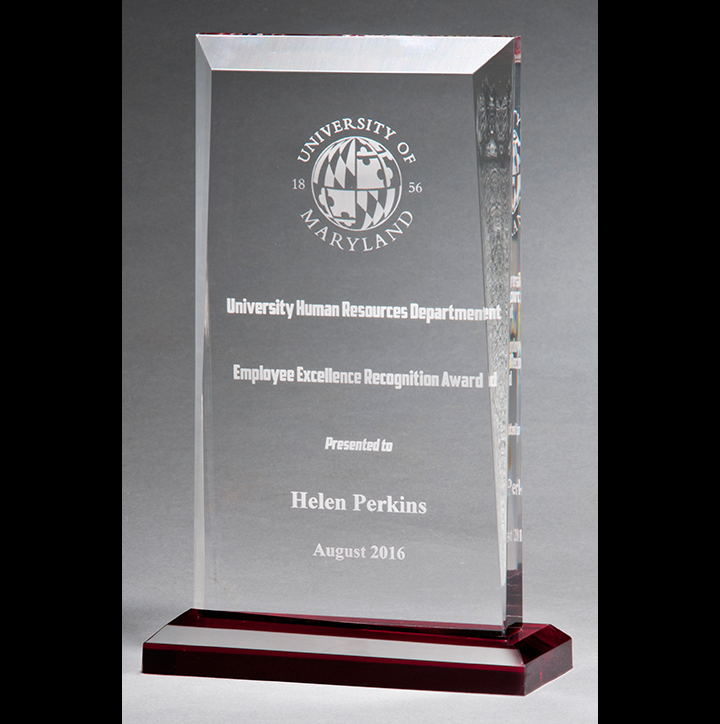 Rectangular Acrylic Award With Red Base