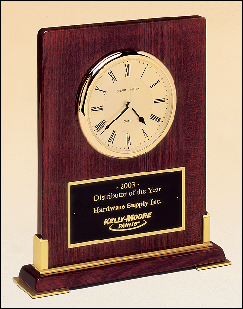 rosewood piano finished clock with standard engraving