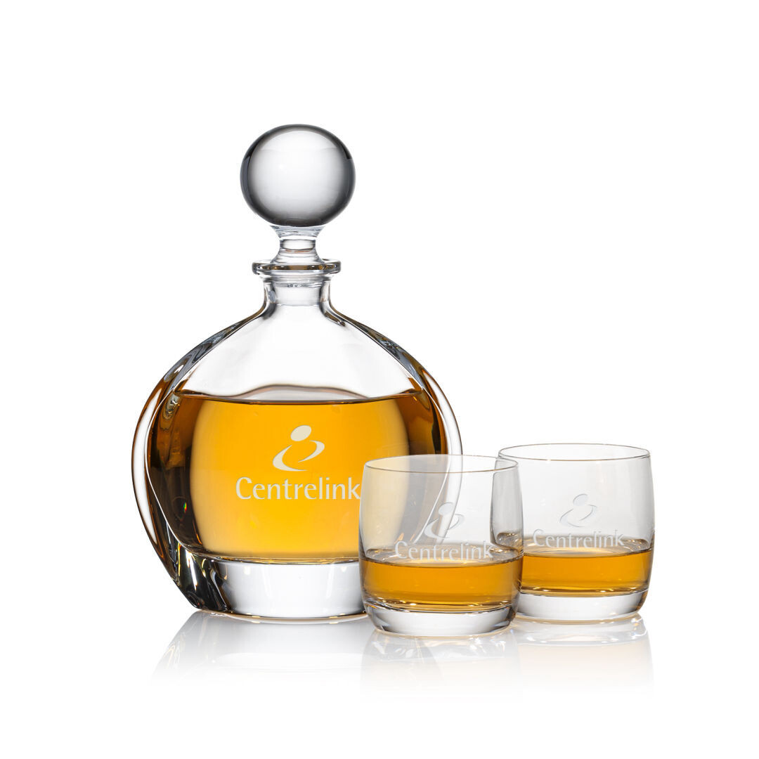 Spherical Decanter Alone or with 2 or 4 Glasses Inclusive Pricing