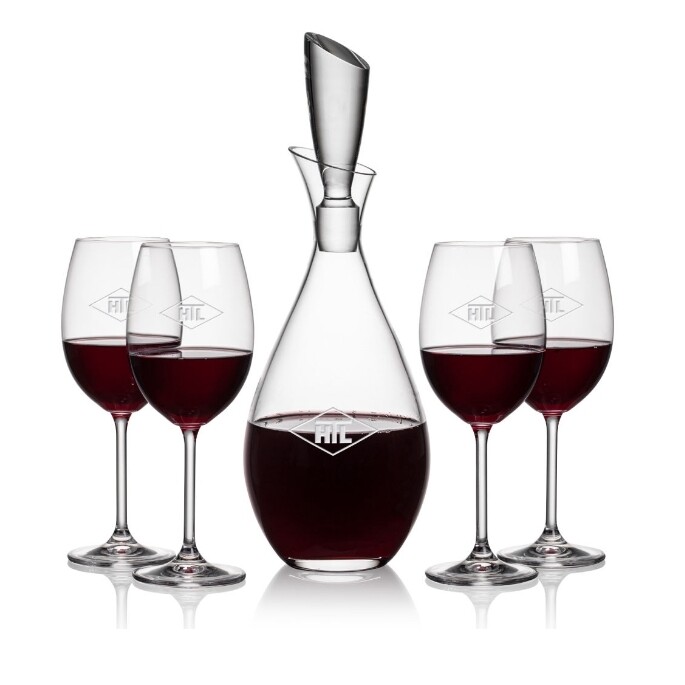 Stunning Lead-free Decanter and Stemmed Glasses with Inclusive Pricing