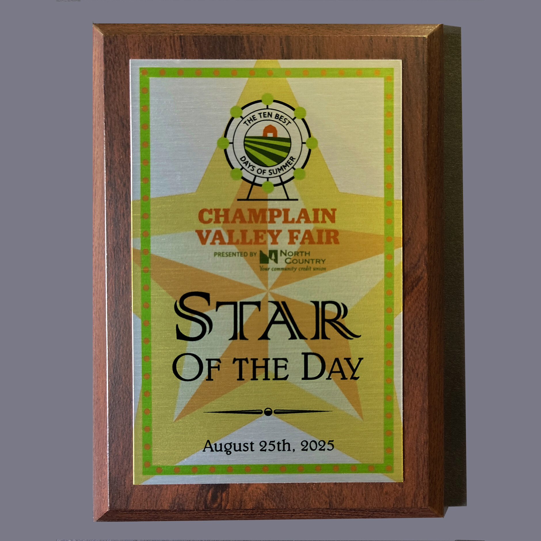 Full Color Vinyl Award Plaque With Silver Plate In 9 Sizes