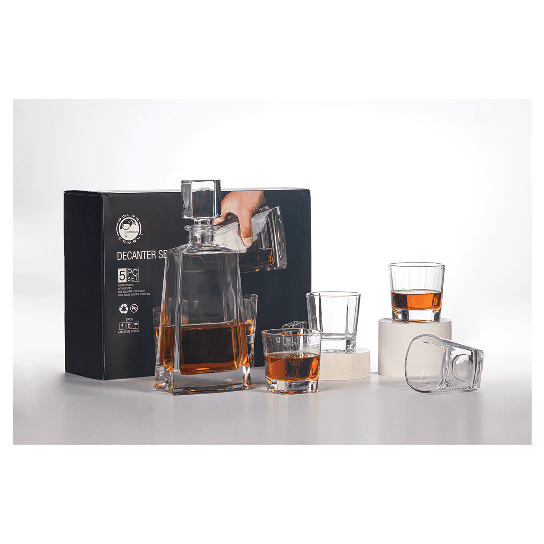 Tequila Decanter Set with 4 Glasses