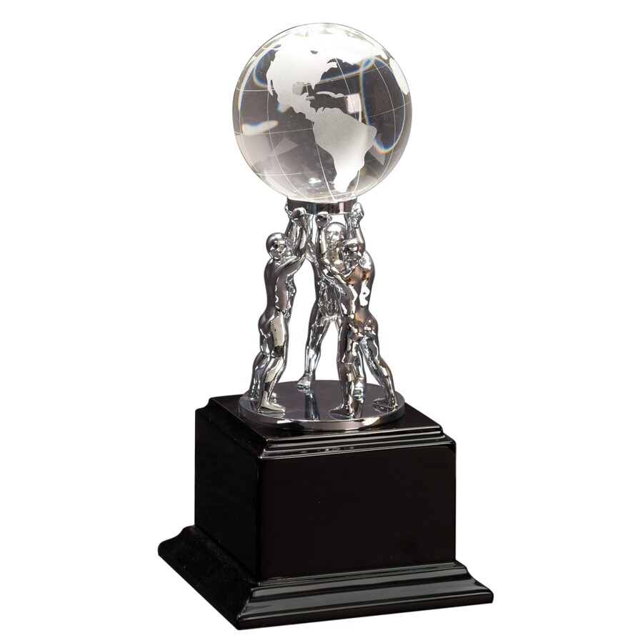 Crystal Globe Held By Metal Atlas