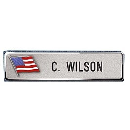 Custom Uniform Name Pin with US Flag