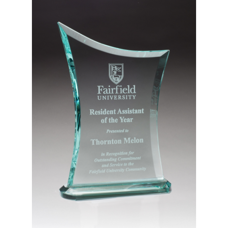 Jade Glass Award on Oval Base
