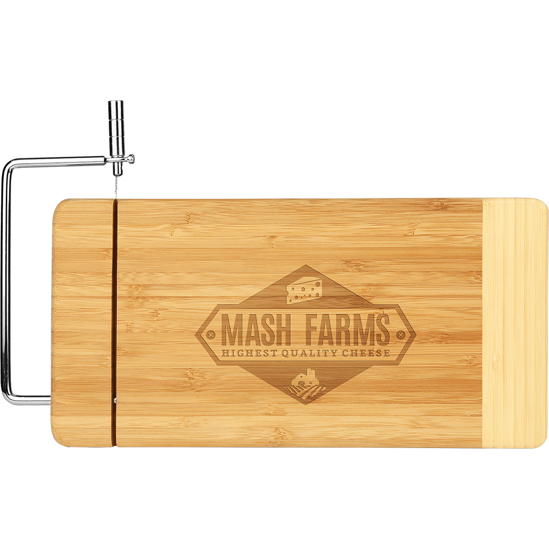 Bamboo cutting board with slicer