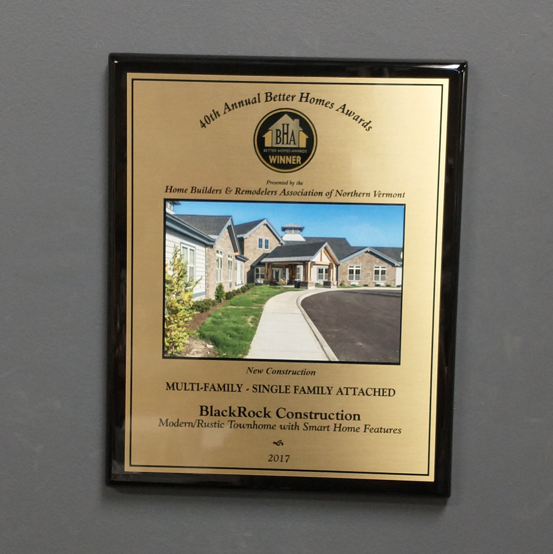 Full Color Black Piano Finish Award Plaque With Gold Plate In 5 Sizes