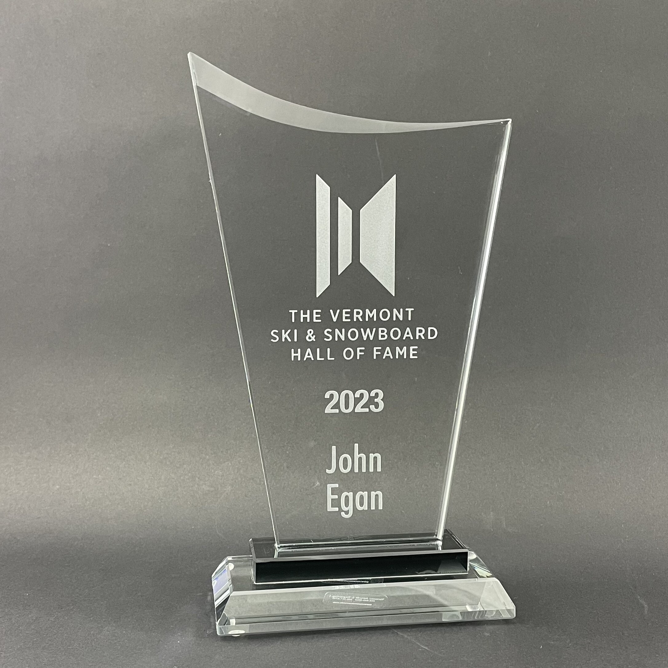 Clear Glass Award with Swooping Bevel