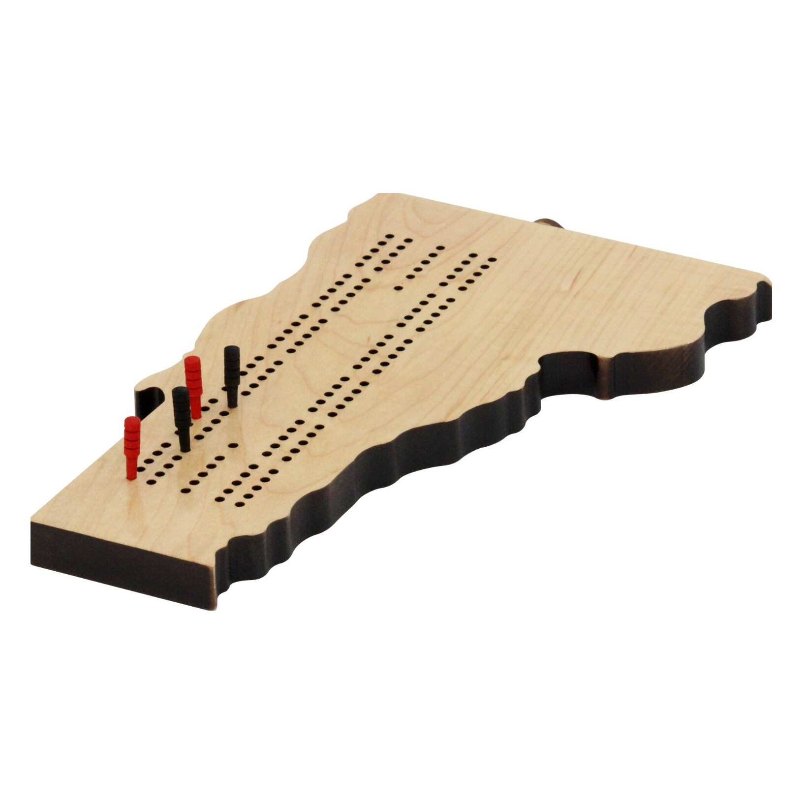 Vermont Shaped Cribbage Board