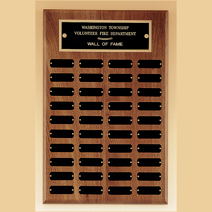 American Walnut Perpetual Award Plaque with 40 Plates