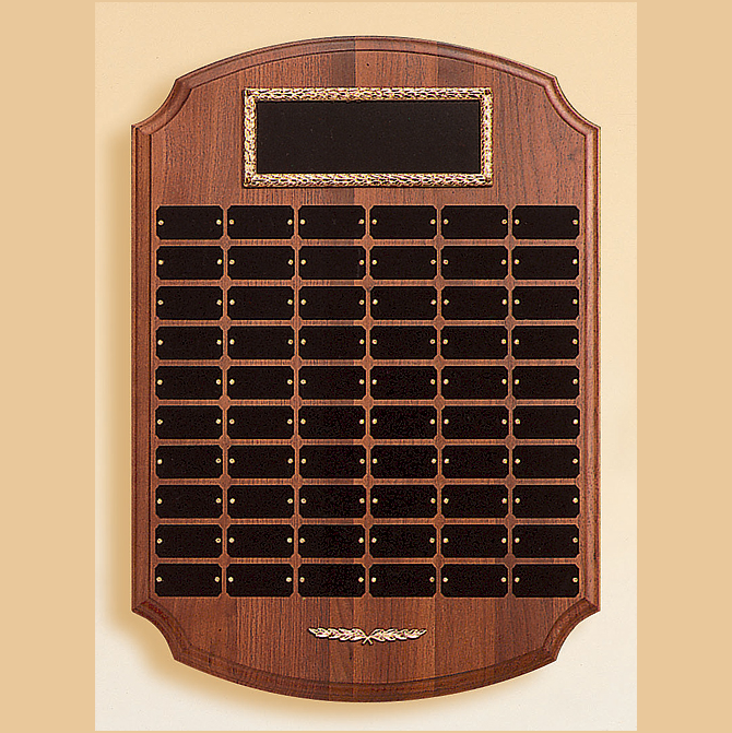 American Walnut Perpetual Award Plaque with 60 Plates