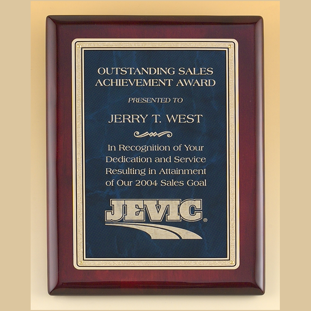 Rosewood Piano Finish Award Plaque In 4 Sizes