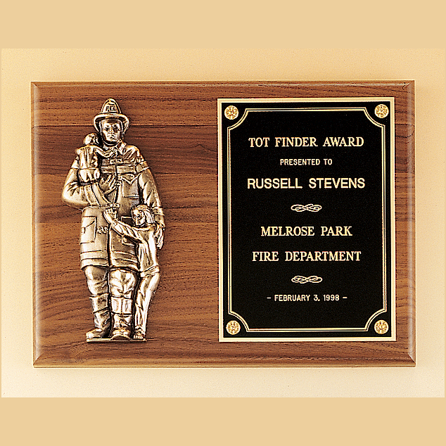 Plaque with Cat Firefighter and children