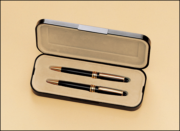 Black Coated Brass Pen And Pencil Set