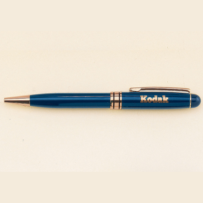Blue Coated Brass Pen