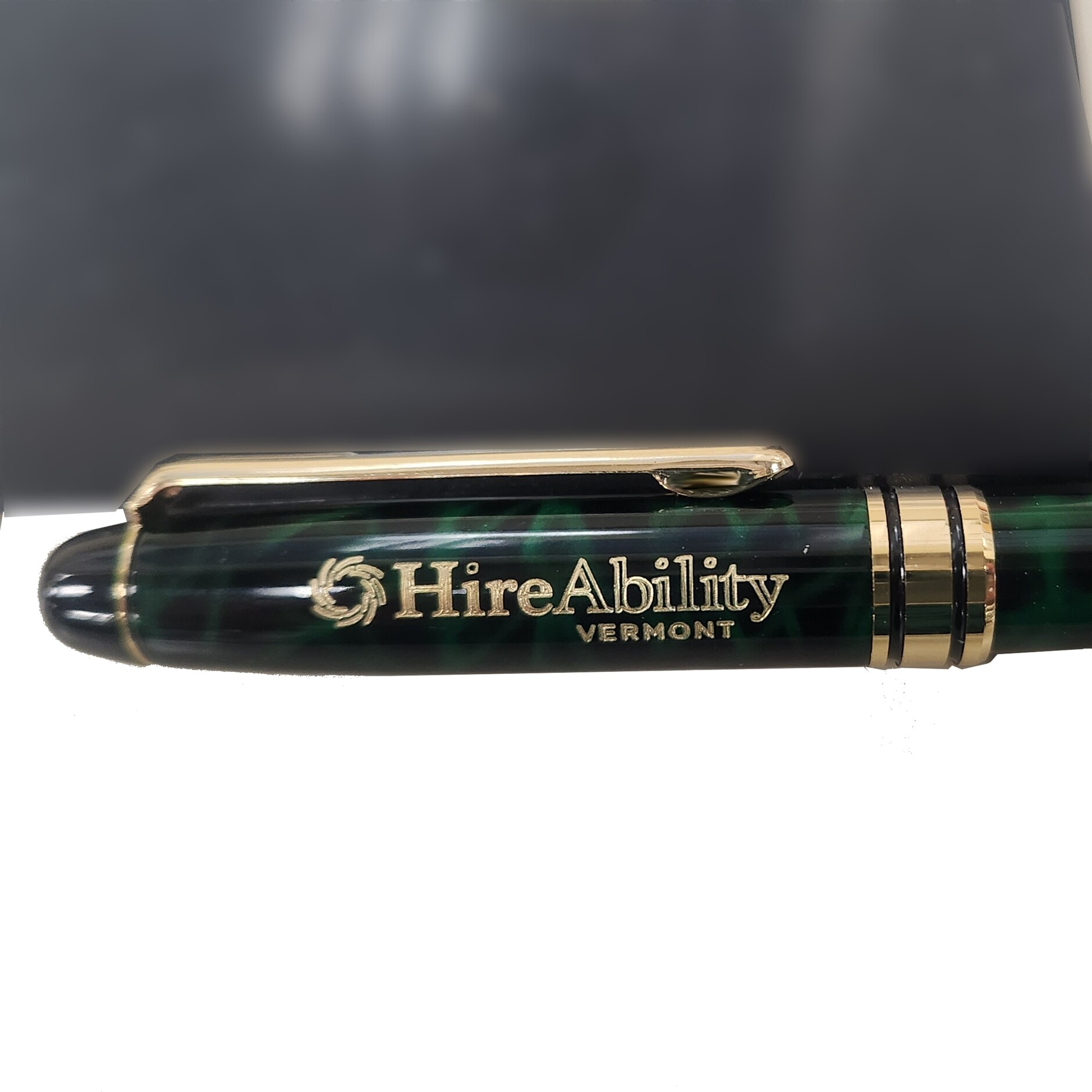 Green Marble Coated Brass Pen