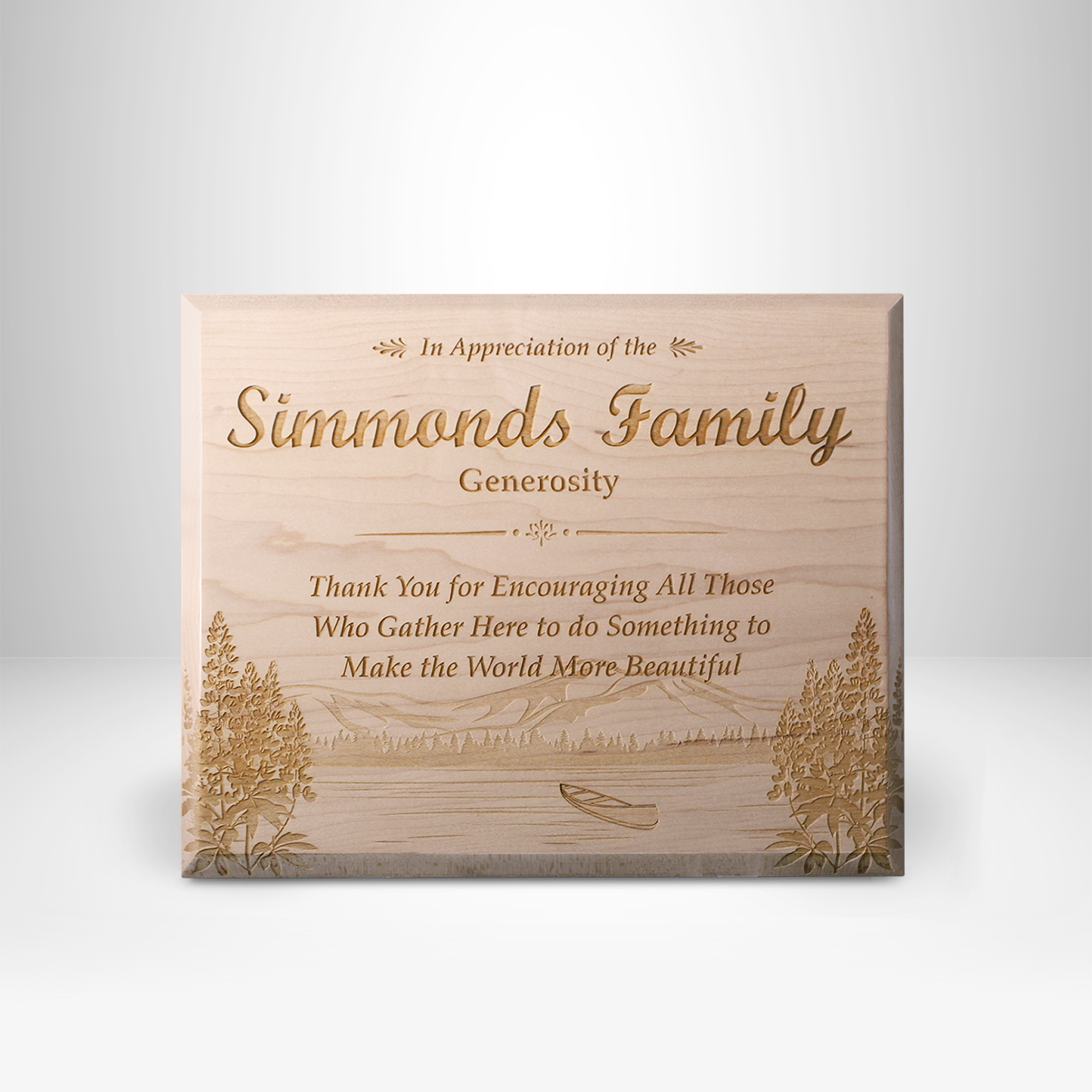 8 x 10 Vermont Maple Plaque laser engraved for LEED certification