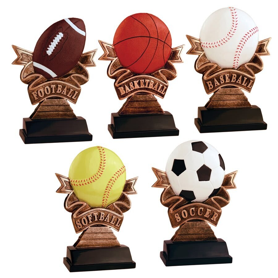 Cute Ribbon Themed Resin Trophies in 2 sizes