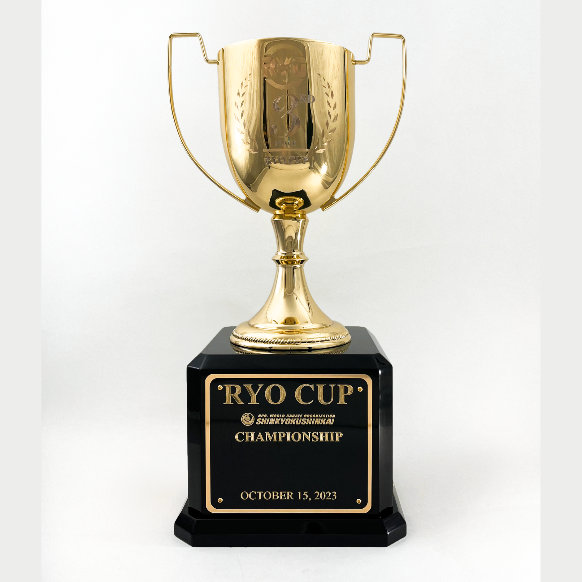 Large Custom Trophy Cup on Piano Finished Base