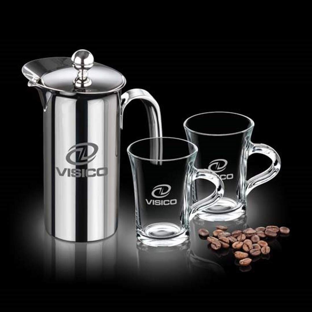 French Press and 2 or 4 Glass Cups