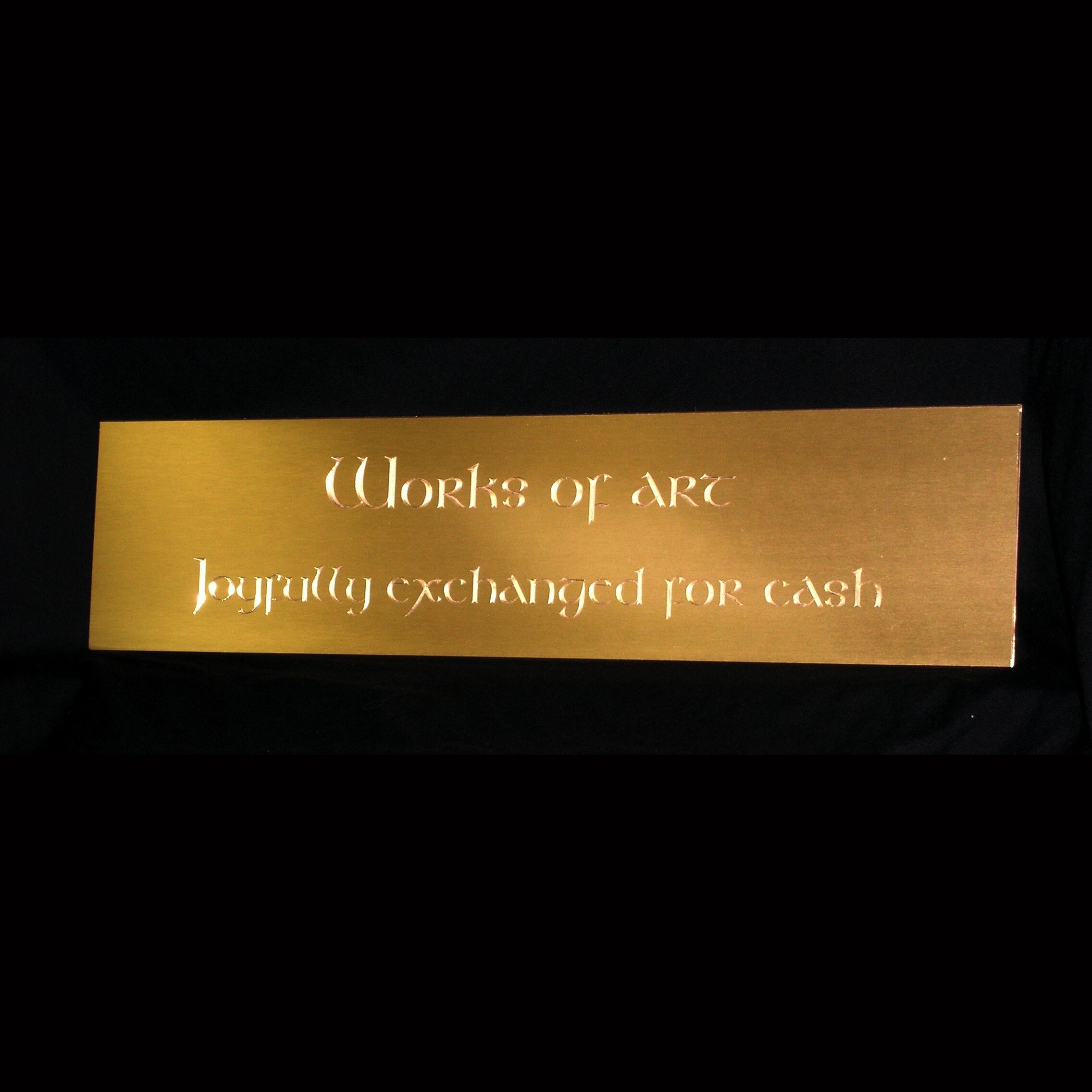 Large Engraved Brass Sign