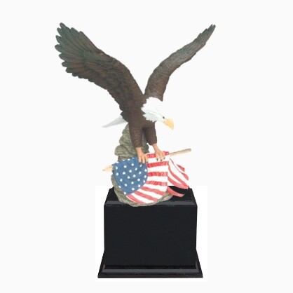 painted eagle on base