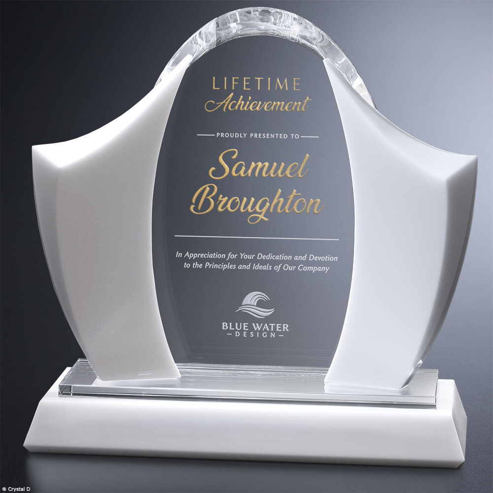 White and Clear Crystal Wings Award