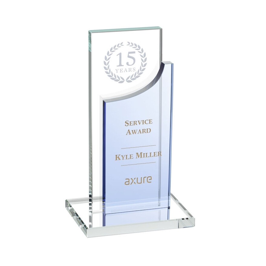 Crystal Years of Service Award in 4 Colors and 3 Sizes